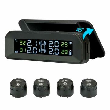 Voice Alert USD / Solar Powered TPMS Tire Pressure Monitoring System for all car with 4 Tire sensor