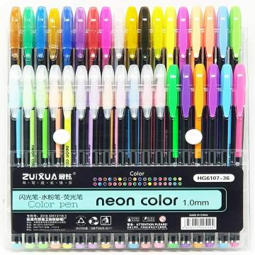 iCraft 36Pcs Gel Pens Set Color Gel pens,Glitter, Metallic, Neon pens Set Good Gift for Coloring Kids Sketching Painting Drawing, Multicolour, Standard