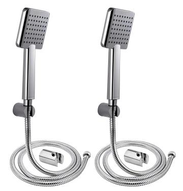 Sellzy Fish HS-17 Rain Spray Hand Shower with 1.5 Mtr SS Shower Tube and Wall Hook - Set Of 2