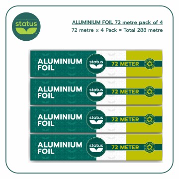 Status Aluminium Foil Pack of 4 ( 72 Mts x 4 pack __ Total 288 Mts )