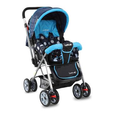Luvlap Black Blue Sunshine Stroller Pram Easy Fold For Newborn Baby