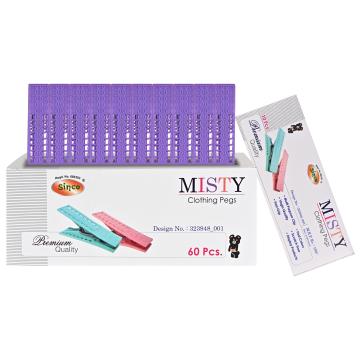 Sinco Misty Premium Multicolor Designer Plastic Cloth Pegs Clips (Pack of 60)