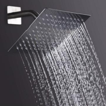Sellzy 6x6 UltraSlim Stainless Steel Heavy Rain Shower Head with 12 inch Arm (Silver, Chrome Finish)