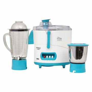 Pringle Brio, 500W, High Efficiency Juicer Mixer Grinder With 2 Unbreakable Jars | 2 year Warranty On Motor | ISI Certified | White & Turquoise