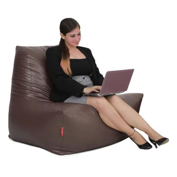 Couchette Prisma XXXL Slammer Chair Bean Bag Cover in Tan Faux Leather