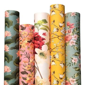 Sejas Collections Wrapping Paper Sheets Pack of 10 Size 29 x 19 inches (Floral) Color n Design May Vary as per availability, Free Best wishes stickers.