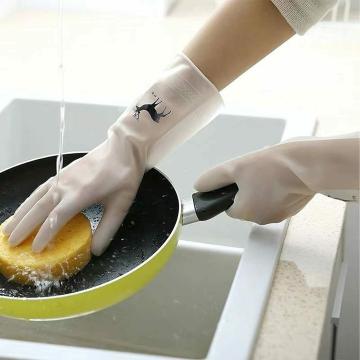 Hand Gloves for Dishwashing Skin-friendly Reusable Cleaning Gloves, Gardening | Anti-slip Kitchen Cleaning (1 Pair Gloves)