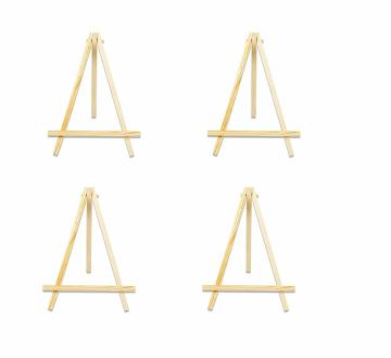 iCraft 8 Inch Wooden Mini Tripod or Canvas Board Stand (Pack of 4)
