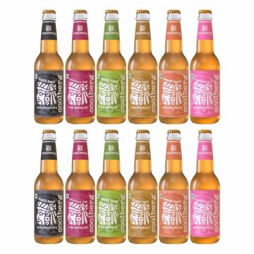 Coolberg Non Alcoholic Beer Assorted Flavors 330ml Glass Bottle - Pack of 12 (330ml x 12) Peach, Mint, Malt, Cranberry, Ginger & Strawberry