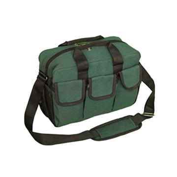Pahal Canvas Green Heavy Duty Tool Bag Made Of Tarpaulin Cloth For Tools Of Electrician And All Technician, Plumber(16 Pockets)