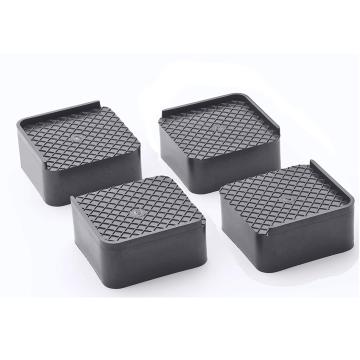 ZooY Black Plastic Square Base Stand For Refrigerator, Washing Machine & Furniture (Set of 4)