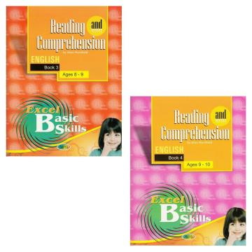 Excel Basic Skills Reading And Comprehension English Book Set Ages 8 - 10 Paperback 124 Pages (Set Of 2)