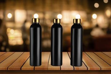 Leadder Kitchenware Golden Lid Premium Water Bottle Pack Of 6 ( Capacity: 1000ml, Color: Black)