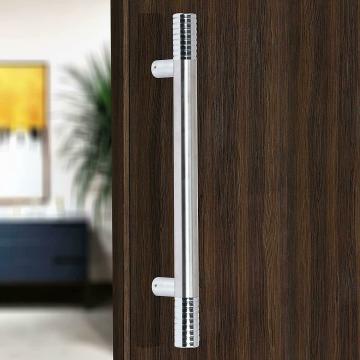 Plantex Chrome, Silver Stainless Steel and Aluminium Pull-Push Main Door Handle, 18 inch