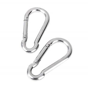 Prospo 6x60mm Stainless Steel Spring Snap Hook Carabiner/Hook Swing Connector/Heavy Duty Multipurpose (Silver) - Pack of 2pc (6 MM)
