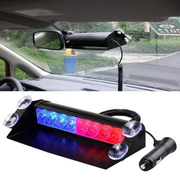 ALLEXTREME 8 LED Car Emergency Dash Strobe Flash Warning Light Police Car Styling Lamp with Suction Cups for Interior, Roof and Windshield (Red and Blue, 8W)