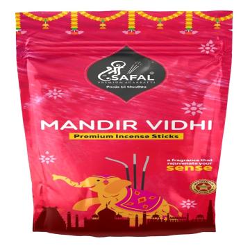 Shriphal Mandir Vidhi Premium Incense Sticks Zipper (Pack of 4)