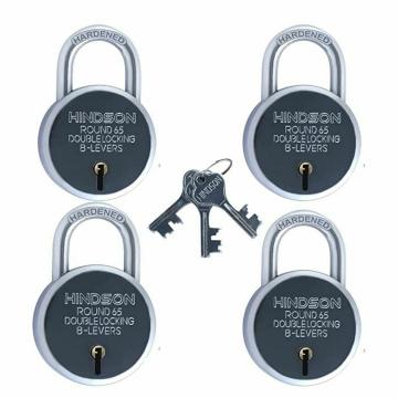 Hindson lock and key door lock for home Silver Metal Keyed Padlocks with Keys (Pack of 2)