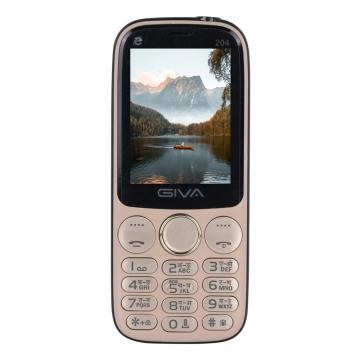 Giva 204 Dual Sim Mobile With 2.4 Inch LCD Display 3000 mAh Battery And Multi Language Support- Gold