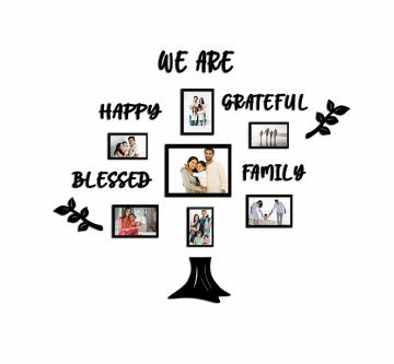 Paper Plane Design Family Tree Collage Photo Frames for Wall Decor Set (Style-6)