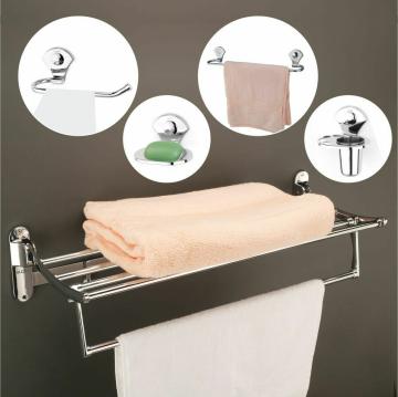 GLOXY ENTERPRISE Combo of 5 Stainless Steel Bathroom Accessories and Fittings Folding Towel Rack+ Towel Rod/Bars + Soap Holder/Dish+ Toothbrush/Tumbler Holder and Towel Ring/Napkin Holder