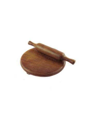 Giftoshopee Brown Wooden Chakla Belan Toy for Kids
