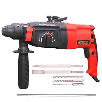 CHESTON 26 mm 850W 900RPM 3 Modes Rotary Hammer Drill Machine with 3-Piece Drill Bit and 2 Chisel (1 inches, Red)
