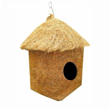 Liveonce Safest Classic Hut Bird House Purely Handmade Coir 10X10X15 cm