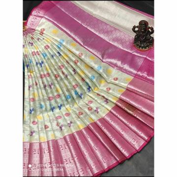 Aatika Silk fabries Banarasi Tissue Alfi Fancy Saree