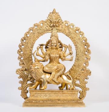 Arihant Craft Goddess Durga Idol Handcrafted Showpiece - 36 cm (Brass, Gold)
