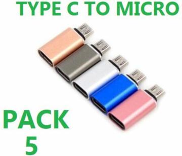 SYSTEM BREAKER Multicolor Type C To Micro Adaptor (Pack Of 5)