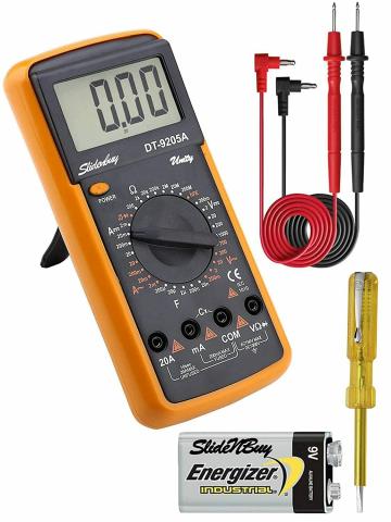 Unity Digital Multimeter 2000 Counts Measures AC/DC Voltage Current, Capacitance Resistance, Continuity Diodes, Tests Live Wire, Continuity with Big LCD Display & Rubber Protection