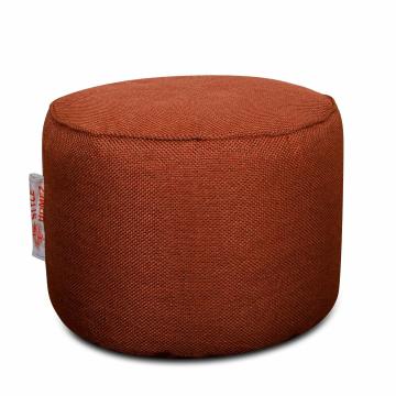 Style Homez ORGANIX Collection, Round Poof Bean Bag Ottoman Stool Large Size Orange Color in Organic Jute Fabric, Cover Only