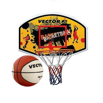 Vector X Wall Mounted Ring With Backboard Wall Mount Basketball Board Ring With Net & Ball Size 7