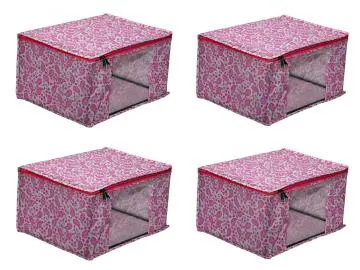 VYORA Saree covers Set of 4 Garment Storage Bags Combo Pack of 4 (PINK)