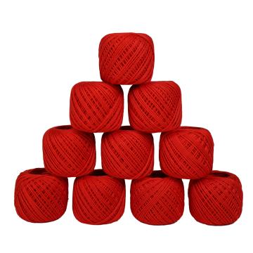 CORIOX Crochet Thread Set of 10 Ball Crochet Cotton Thread Yarn for Knitting and Craft Making. Size 20 Gram 55 to 60 mtr Approx (Red)