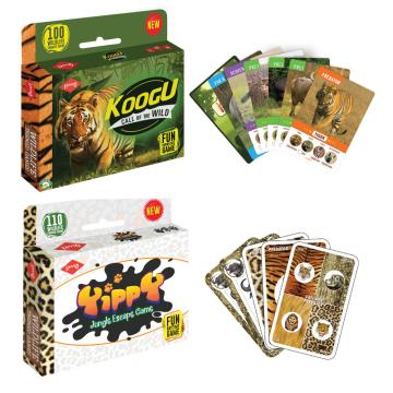 KAADOO 2 in 1 Combo Wildlife Themed Card Game - Play and Learn Gifting Game for Kids (7+ Yrs)