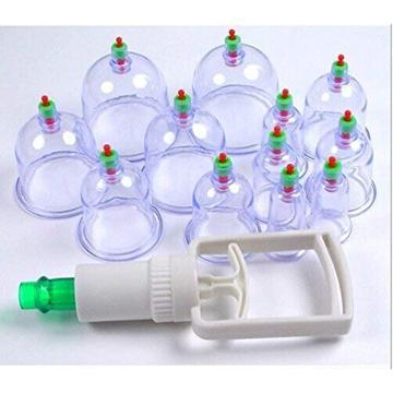 Birud 12 Pcs Massage Cans Cups Vacuum Cupping Kit Pull Out Vacuum Apparatus Therapy Relax Massager