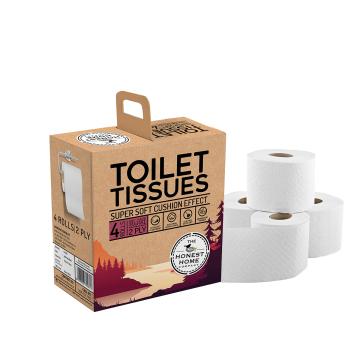The Honest Home Company 2 Ply Toilet Paper Tissue Roll (4 Rolls , 1200 Pulls)