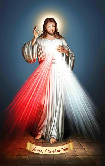 Elegance Divine Mercy Of Jesus Christ Big Canvas Painting For Home Decoration - 57 X 36 Inch