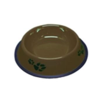 PINDIA Stainless Steel Antiskid Pet, Dog Feeding Bowl for Water & Food (Brown, 22 cm)