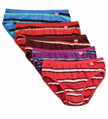 ESSA Women's Striped Cotton Briefs/Panties, Pack of 5(Color May Vary)