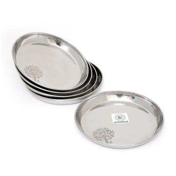 Coconut P5 Laser Stainless Steel Dinner Plate 6 pc (8 inch)
