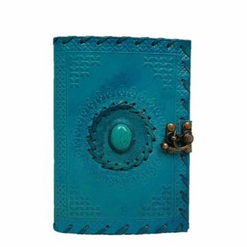 Anshika International Leather Handmade Paper Notebook Stone Dairy With C-Lock