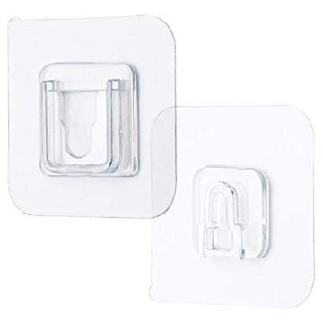 Kunya Double Sided Adhesive Wall Hooks Hanger Strong Transparent Suction Cup Sucker Kitchen Bathroom Wall Storage Holder Set of 10 Pair