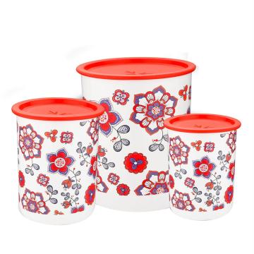 Oliveware Stackable Containers | Pasha Range | Set of 3 | for Rice, Dal, Atta, Flour, Cereal, Snacks | Best Quality | BPA Free | Red