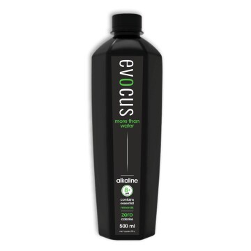 Evocus Black Alkaline Drink | PACK OF 24 (500 mL each) | 8+ pH | Infused with Essential Minerals