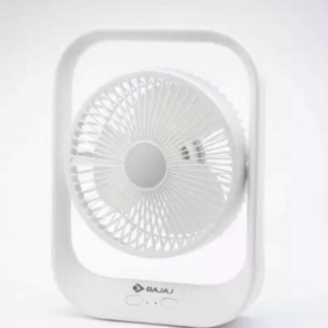 BAJAJ Pygmy Personal Fan with LED Light White (251284) 178 mm Silent Operation 3 Blade Table Fan (White, Pack of 1)