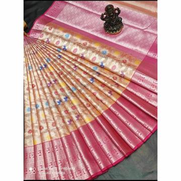 Aatika Silk fabries Banarasi Tissue Alfi Fancy Saree