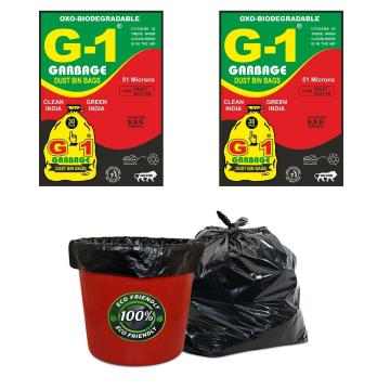 G 1 Oxo Black Biodegradable Garbage Dust Bin Bags 30 pcs 48 x 54 cm (Pack of 2)